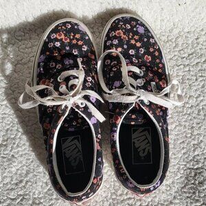 Vans Era Ditsy Floral Mens Sz 4 Womens Sz 5.5 Black White Canvas Skate Sneakers
